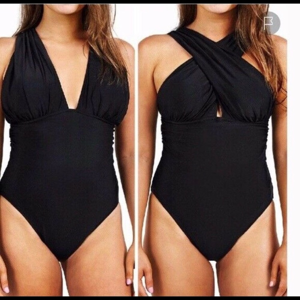 NWT CUPSHE black one piece swimsuit